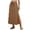 A-Brown7, variant on Drawstring Waist Side Slit Maxi Skirt for Women Casual Flowy Beach Vacation Long Skirt