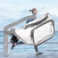 thumbnail image 1 of Bolsa De Hombro Bolsa de mensajero de PVC, bolsa de cinturón transparente portátil para deportes al aire libre (gris), 1 of 5
