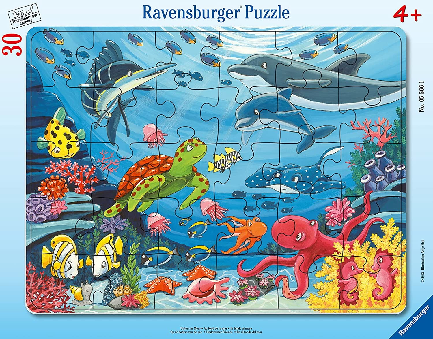 maart Perforeren Telegraaf Ravensburger children's puzzle 05566 - Down in the sea-30-48 pieces frame  puzzle for children from 4 years - Walmart.com