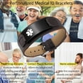 thumbnail image 3 of Metaljc Leather Medical Alert ID Bracelet for Men, Engraved Seizures, Adjustable 6.1-8.1 in, 3 of 5