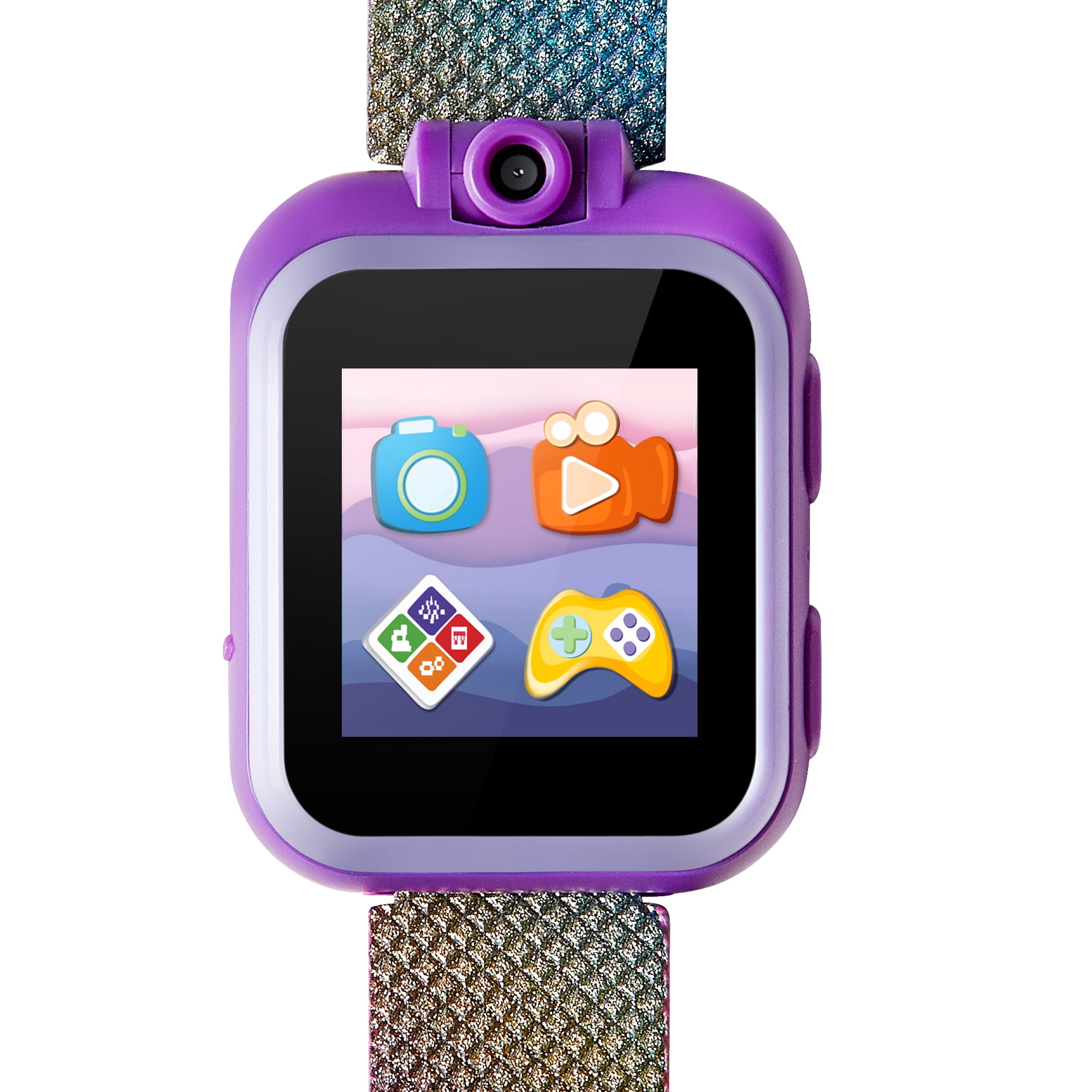 PlayZoom 2 Kids Smartwatch Dark Rainbow Glitter Print Walmart