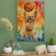 thumbnail image 2 of Yorkshire Terrier Dog Stretched Canvas Size 8x12 – Basketball Canvas Print of Funny Yorkshire Terrier Dog Wall Art, Basketball Sports Wall Decor, Home Decor, Dog Lover, 2 of 5