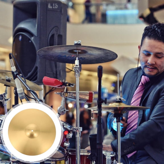 GOOHOCHY Drum Accessories Jazz Drum Cymbals Pure Sound Cymbal 40X40X0.2CM Golden