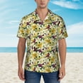 thumbnail image 4 of Balery Lilies Flowers Print Men's Hawaiian Shirts Short Sleeve Beach Shirt Relaxed Fit Vacation Button Down Shirts-Medium, 4 of 9