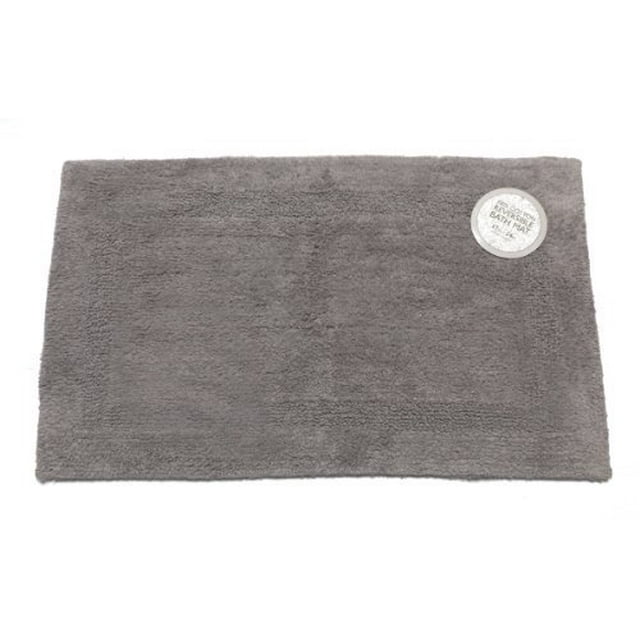 Carnation Home Fashions Reversible 100-Percent Cotton Bath Mat, 21 by 34-Inch, Pewter