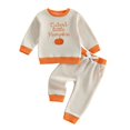 thumbnail image 3 of CAIVO Toddler Girl Fall Pumpkin Outfit Sets Long Sleeve Sweatshirt Jogger Pants Set Cute Pumpkin Halloween Kids 2 Piece Clothing Set, 3 of 4