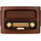 thumbnail image 2 of ClearClick Radio AM/FM clásica estilo retro vintage con Bluetooth, entrada auxiliar y USB - Exterior de madera hecho a mano marrón oscuro, 2 of 5