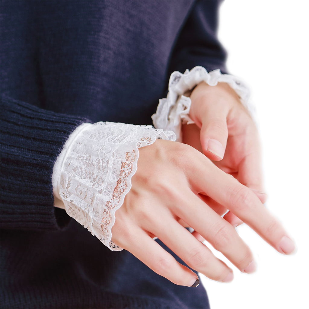 Women Chiffon Detachable Fake Sleeve Cuffs Wrist Band Decorative Wrist Cover