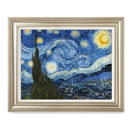 DecorArts - Starry Night, Vincent Van Gogh Classic Art Reproductions. Giclee Prints& Museum Quality Framed Art for Wall Decor. Framed size: 36x30