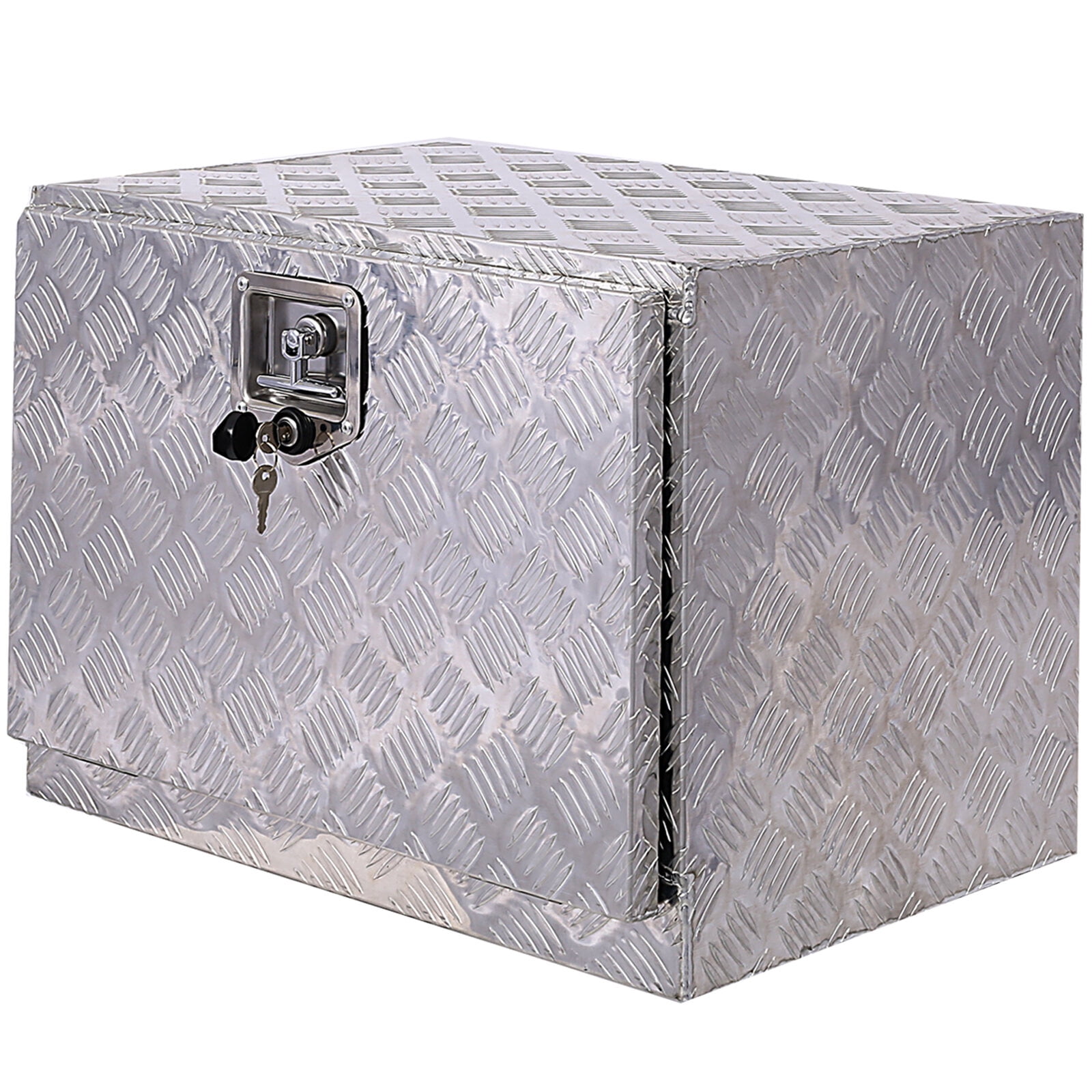 , 24inch Aluminum tool box,heavy duty truck bed tool box,outdoor trailer pickup storage tool box,RV storage organizer,underbody box w/lock keys,silver, Silver ,Aluminum ,