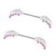 thumbnail image 5 of 1 Par de Pezón de Acero Inoxidable y de Imitación , Joyería de Piercing de Cuerpo, Calibre 16 Rosado Zulema Anillo de pezón de acero inoxidable, 5 of 5