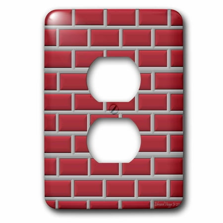 3dRose Brick Wall - 2 Plug Outlet Cover