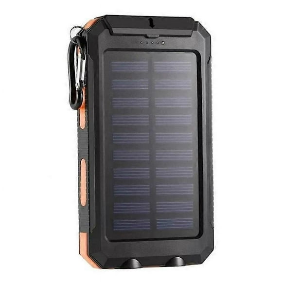10000mAh Solar Power Bank Portable Phone Charger External Battery Pack (A-Grade Battery Cell) Orange