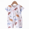 thumbnail image 2 of kpoplk Newborn Baby Boy Girl Summer Romper Short Sleeve Cotton Embroidery Jumpsuit Breathable Soft Baby Onesie 3-18 Months Size 12-18 Months,Light Blue, 2 of 4