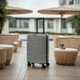 thumbnail image 3 of DUKAP RAV 20" Hardside Luggage with Spinner Wheels, Handle and Trolley, Silver, 3 of 7