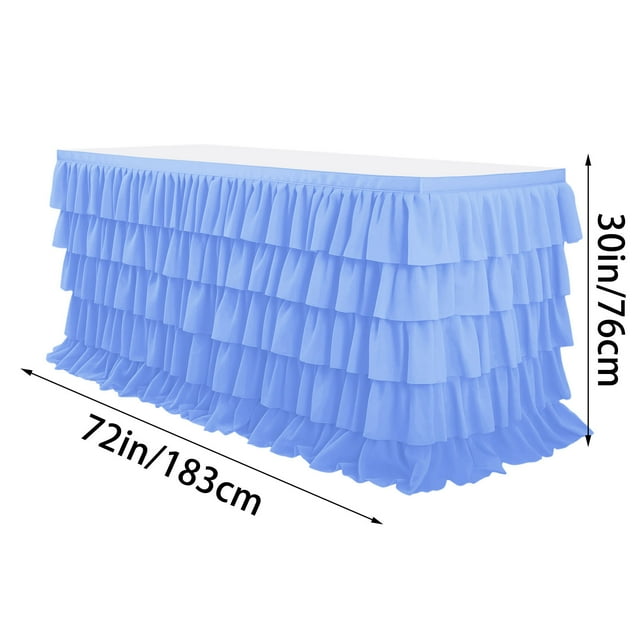 Tables pour Fêtes, Nappe Plissée à 5 Couches pour Fêtes et Tables de Formes Variées