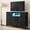 Black Wood, variant on TV Stand with LED Lights and Power Outlet, Entertainment Center for 45 inch TV, 4 Drawer Fabric Dresser with Charging Station, Modern Gaming Console Table for Bedroom & Living Room, White