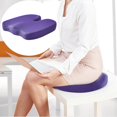 thumbnail image 4 of Cojín de asiento-cojín de espuma de memoria para asiento, oficina, silla de escritorio de ordenador, coche, viaje-para ciática, coxis alivio del dolor - Púrpura Baoblaze cojín de asiento de espuma viscoelástica, 4 of 8