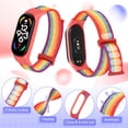 thumbnail image 5 of KOMI 2 Pack Boucle Solo Sangle en Nylon Compatible avec Xiaomi Mi Band 6 5 4 3/Amazfit Band 5 Sangles, Bande de Remplacement Sportive Douce Réglable Colorée pour Xiaomi Mi Band 6 5 (NFC) pour Hommes Femmes, 5 of 5