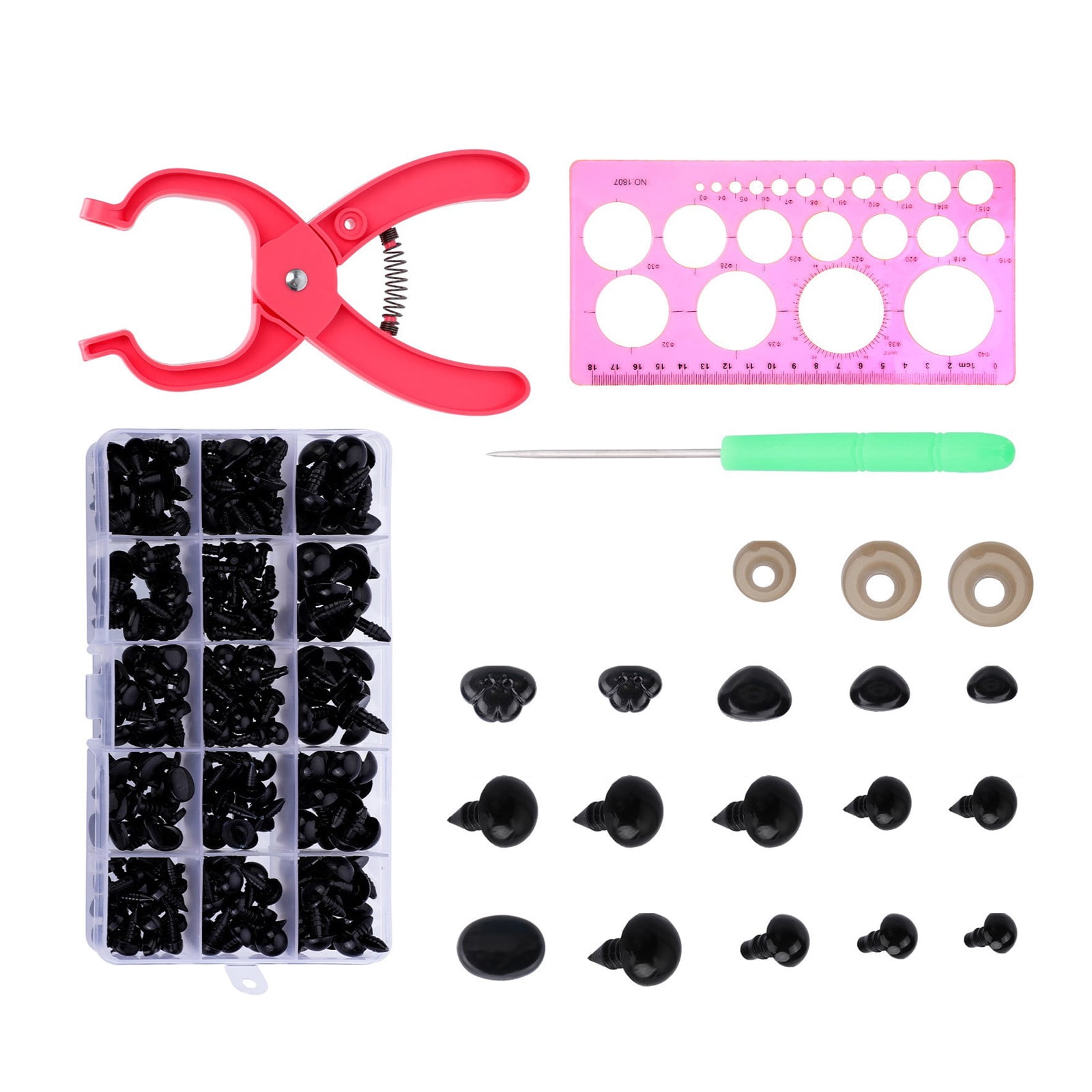 Safety Eye and Nose 476Pcs Included Washers and Auxiliary Tool Various Size Crochet Eye Nose for Crochet Doll