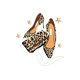 thumbnail image 2 of Women'S Fashion Leopard Print High Heel Graphic T-Shirt, Casual Crew Neck Short Sleeve Tee, Polyester Knit Fabric with Medium Stretch, Geometric Pattern, for All Season Comfort Fit Top, 2 of 6