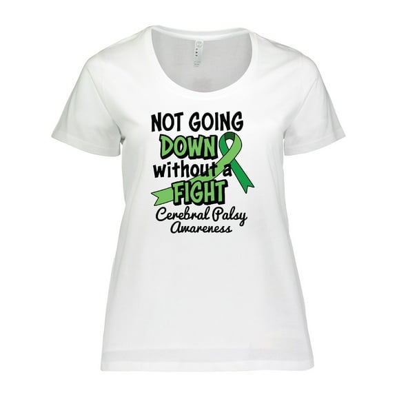 Inktastic Not Going Down Without a Fight Cerebral Palsy Awareness Women's Plus Size T-Shirt