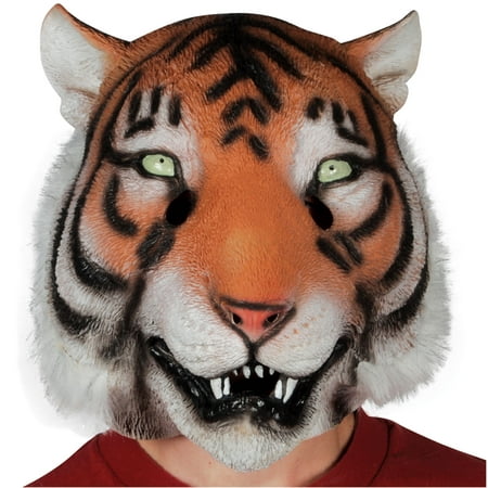 Loftus Novelty Men Tiger Animal Mask, Orange Black White, One Size