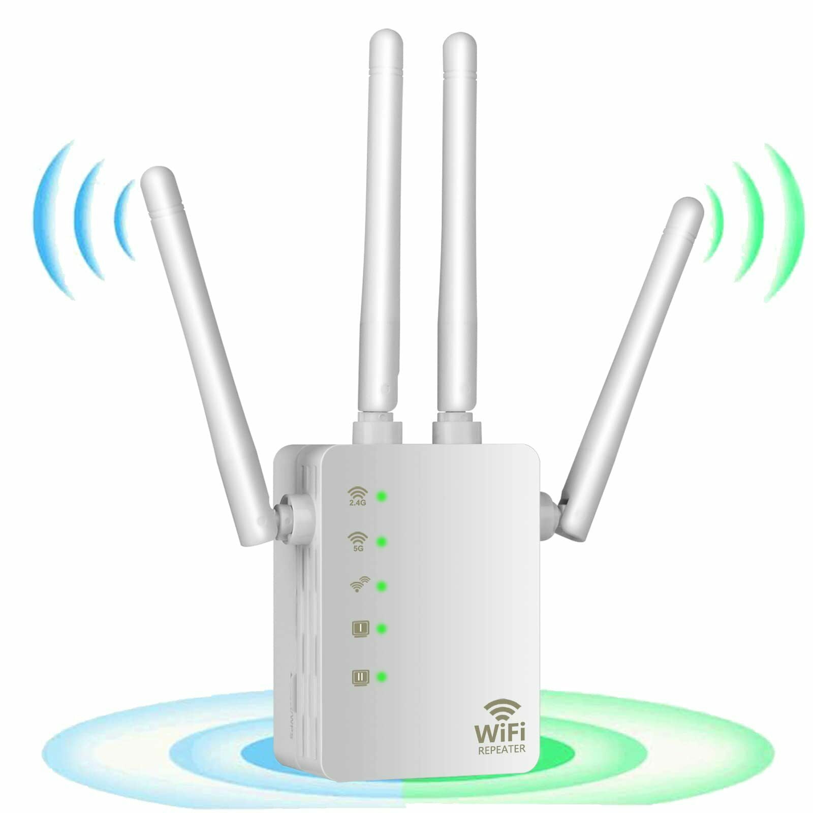 Unbranded WiFi Range Extender Signal Booster Dual Band WiFi Repeater with Ethernet Ports -