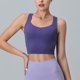 thumbnail image 5 of Ropa interior deportiva para mujer, camiseta de entrenamiento con almohadillas cruzadas en la espalda, top color piel para mujer con sujeción media, morado, 5 of 6