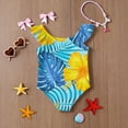 thumbnail image 6 of Grblisyd Girls One Piece Swimsuits Flutter Sleeve Hawaiian Beach Sport Swimwear Kids Crew NeckBathing Suit 8 Years, 6 of 6