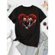 thumbnail image 2 of Camisetas de manga corta para mujer, camisetas de verano estampadas, cómodas, divertidas y casuales, para vacacionesWomen's Fashionable Halloween Chucky Heart Graphic T-Shirt - Casual Fit, Machine W, 2 of 6