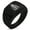Black, variant on Stainless Steel Jolly Roger Pirate Skull Rope & Anchor Geometric Pattern Step-Down Biker Style Polished Ring