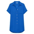 thumbnail image 2 of Pounoo Women's Cover Ups Button Front Short Sleeve Shirt Dresses Beach Vacation Style Lightweight Breathable Loose Fit Tops Gift, 2 of 7