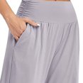 thumbnail image 3 of Pantalones deportivos holgados de pierna ancha para mujer, informales, cómodos, de cintura alta, para yoga, atléticos y con bolsillos, 3 of 5