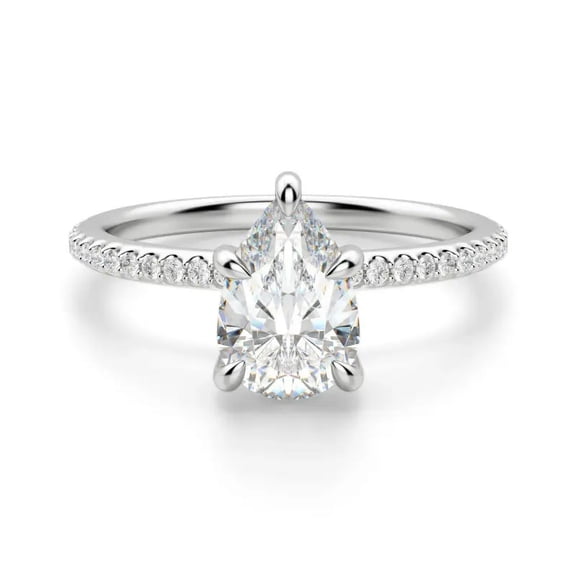 OM-RE Pear Cut G Diamond Solitaire Engagement Ring, 2 ct, 14k Gold