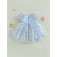 thumbnail image 3 of Hirigin Little Girls Tulle Princess Dress Puff Sleeve 3D Butterfly Tutu Dress 1-6 Years Birthday Party Dress, 3 of 7