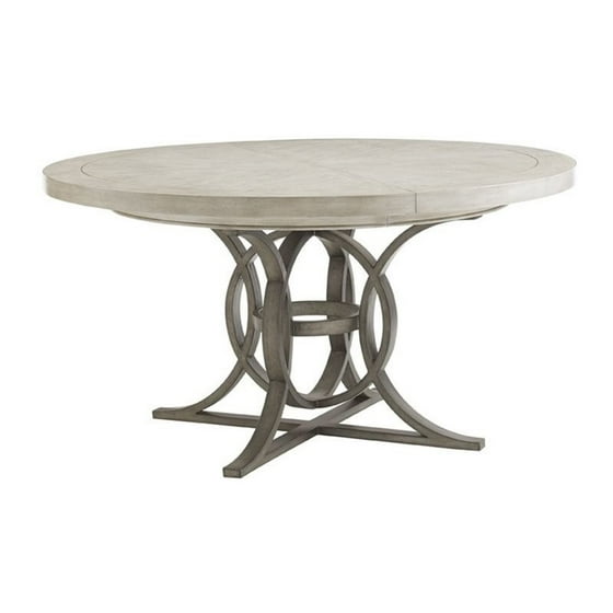 Beaumont Lane Round Pedestal Dining Table In Oyster
