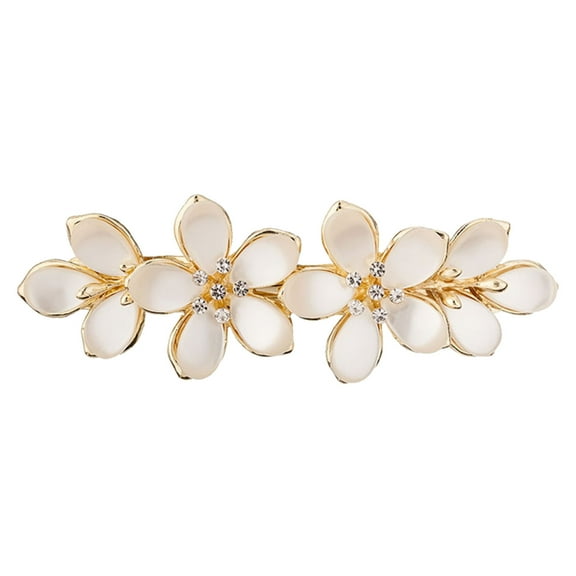 Sparkling Rhinestones Floral Hair Clip With Spring Mechanism For Women Girls Hairpin Party Wedding Updos Secure Hold