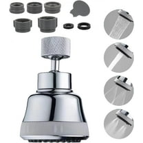 Faucet Aerator Faucet Sprayer Attachment, Kitchen Faucet Head Replacement with 4 Spray Modes, 360° Swivel Faucet Extender Anti-Splash Sink Sprayer Faucet Nozzle Head