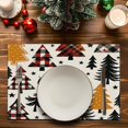 thumbnail image 2 of Snowman Trees Christmas Placemats, 12x18 Inch Seasonal Winter Xmas Holiday Washable Table Mats Set of 4, Thanksgiving Party Kitchen Dining Decoration (Christmas Day -24, 12‘’x18‘’), 2 of 4
