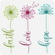 thumbnail image 1 of Plantilla reutilizable de 30 x 30 cm con diseño de diente de león, flores y palabras. Plantilla de plástico PET con las palabras "Fe", "Esperanza" y "Amor". Ideal para dibujar sobre madera o tela., 1 of 7
