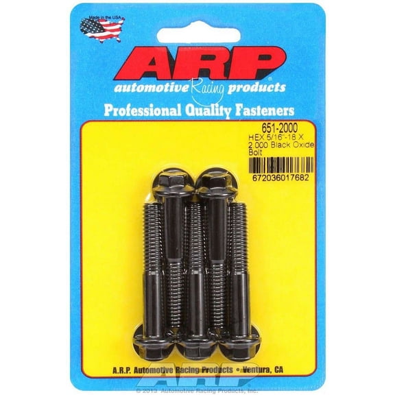 ARP 651-2000 0.31-18 x 2 in. 6 Point Bolt Kit - Set of 5