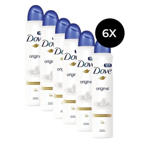 Dove Original Anti-perspirant Deodorant Spray 250 Ml 8.5oz 48 Hours Protection With Moisturizing Cream (Pack Of 6)