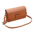 thumbnail image 2 of Bolso bandolera cuadrado para mujer, bolso de hombro tipo mensajero, bolso de mano con cremallera de cuero PU, bolso de teléfono con tarjetero a mo marrón Soledad embrague de hombro para mujer, 2 of 7