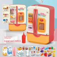 thumbnail image 1 of Coral Red Electric Kids Play Kitchen Refrigerator Toy with Light & Snowfall Spray Simulation – Interactive Educational Playset for 4-6 Year Olds, Durable Plastic, Parent-Child Bonding, Ideal Gift for, 1 of 6