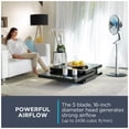 thumbnail image 3 of Rowenta VU5670 Turbo Silence Oscillating 16-Inch Stand Fan Powerful and Quiet with Remote Control,5-Speed, Silver, 3 of 5