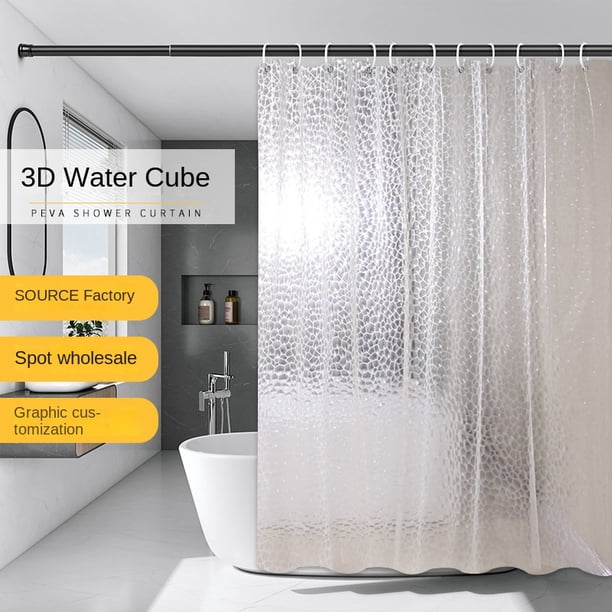 WANDF Clear Shower Curtain Liner, Water Repellent Shower Curtain for