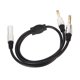 thumbnail image 5 of Cable de sonido divisor mono hembra a doble macho 635 mm Cable divisor Y estable 16 pies para receptor AV para altavoz, 5 of 8
