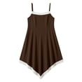thumbnail image 7 of Tqcoqu Women's Asymmetrical Summer Linen Dress,Spaghetti Strap Lace Trim Bohemian Sleeveless Loose Vacation Beach Dresses,Brown Women's S-XXL, 7 of 7