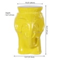 thumbnail image 6 of JONATHAN Y Orla 18.5" Modern Bohemian Elephant Ceramic Garden Stool, Yellow, 6 of 8